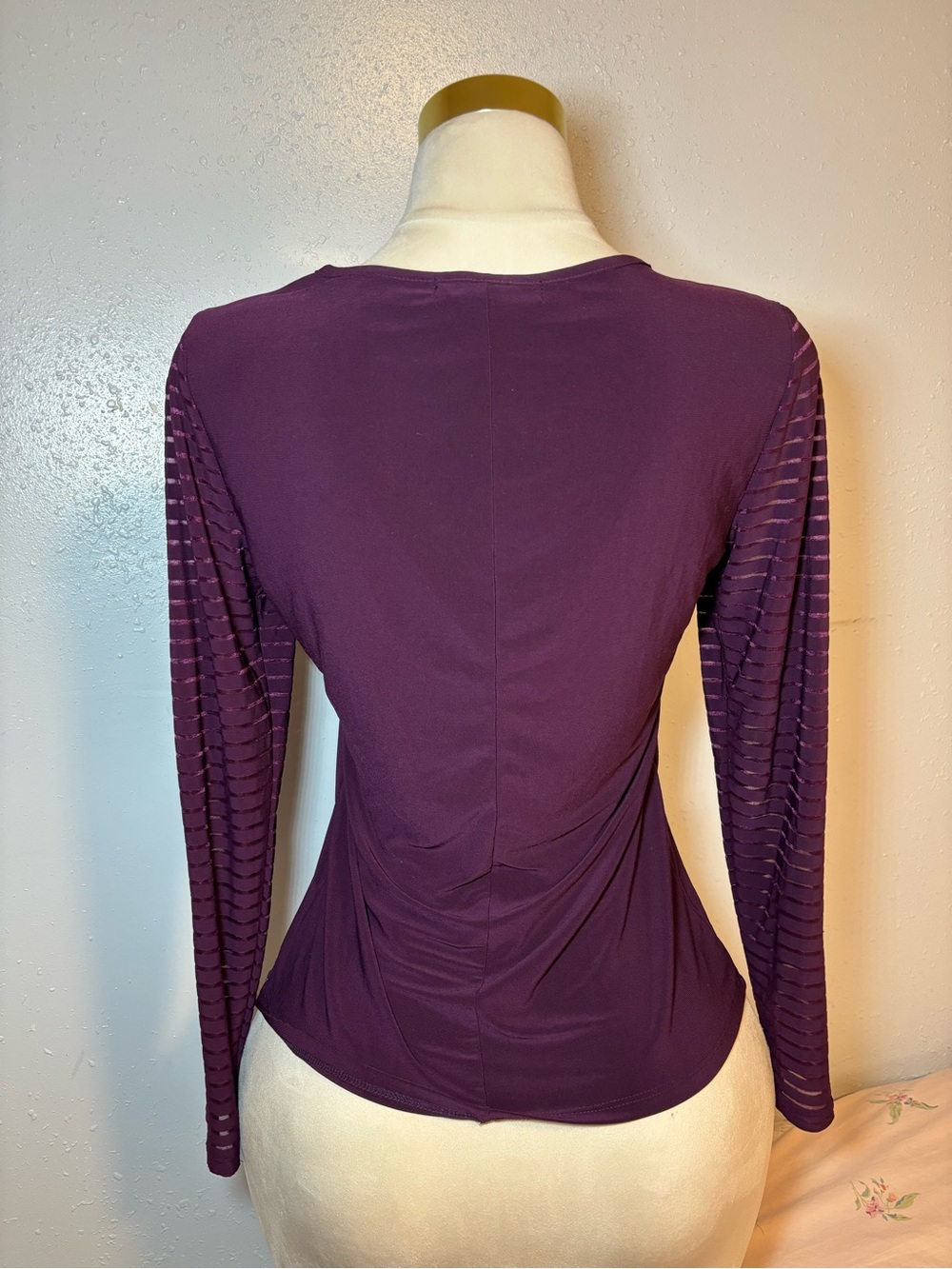 Adele & May Women's Purple Long-Sleeve Button-Accent Tee - Picture 3 of 4